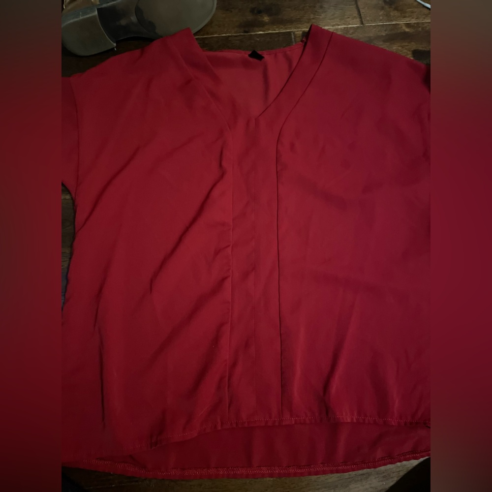 basic red blouse